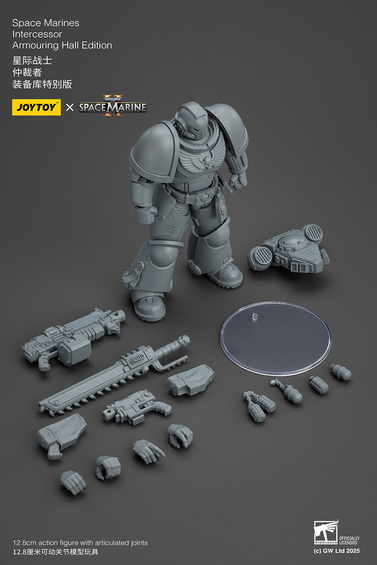(RE RUN) Space Marines Intercessor Armoring Hall Edition- Warhammer SPACE MARINE II 1/18 Action Figure By JOYTOY (Army Builder w/f Discount)