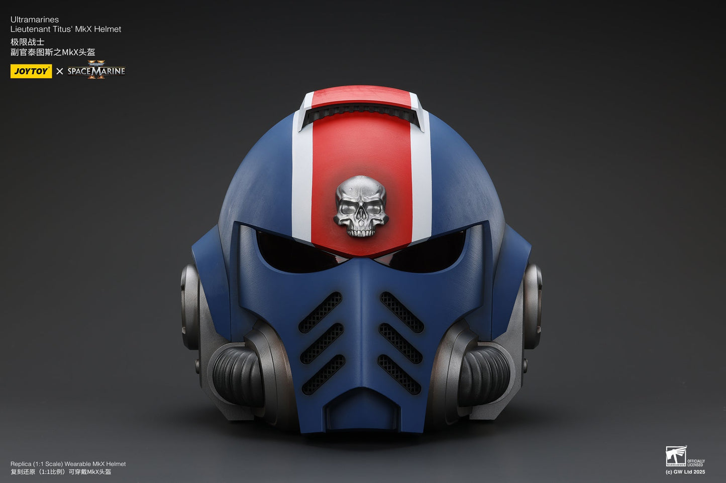 1:1 Ultramarines Lieutenant Titus' MKX Helmet - 1/1 Space Marine II Helmet By JOYTOY
