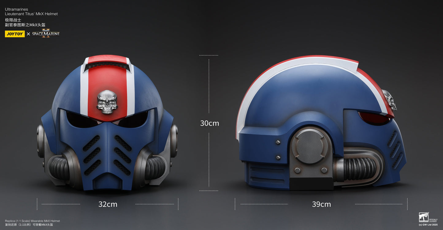 1:1 Ultramarines Lieutenant Titus' MKX Helmet - 1/1 Space Marine II Helmet By JOYTOY