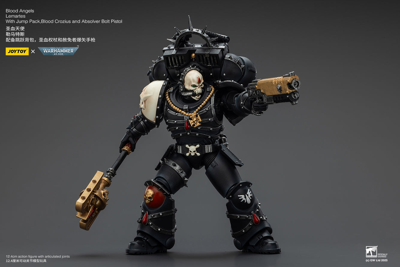 Blood Angels Lemartes With Jump Pack,Blood Crozius and Absolver Bolt Pistol - "WARHAMMER 40K" Action Figure By JOYTOY