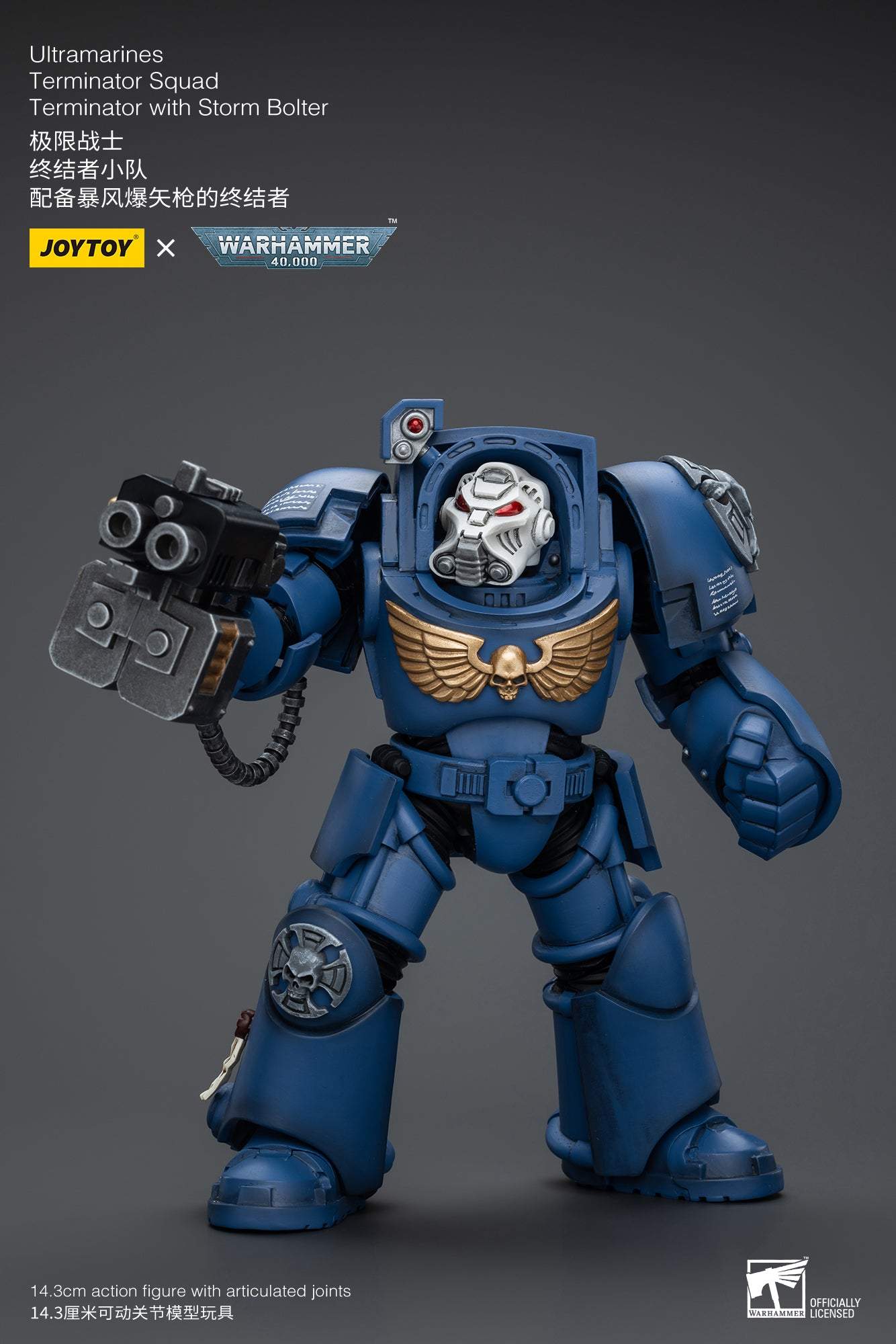 Ultramarines Terminator Squad Terminator with Storm Bolter- Warhammer 40K Action Figure By JOYTOY