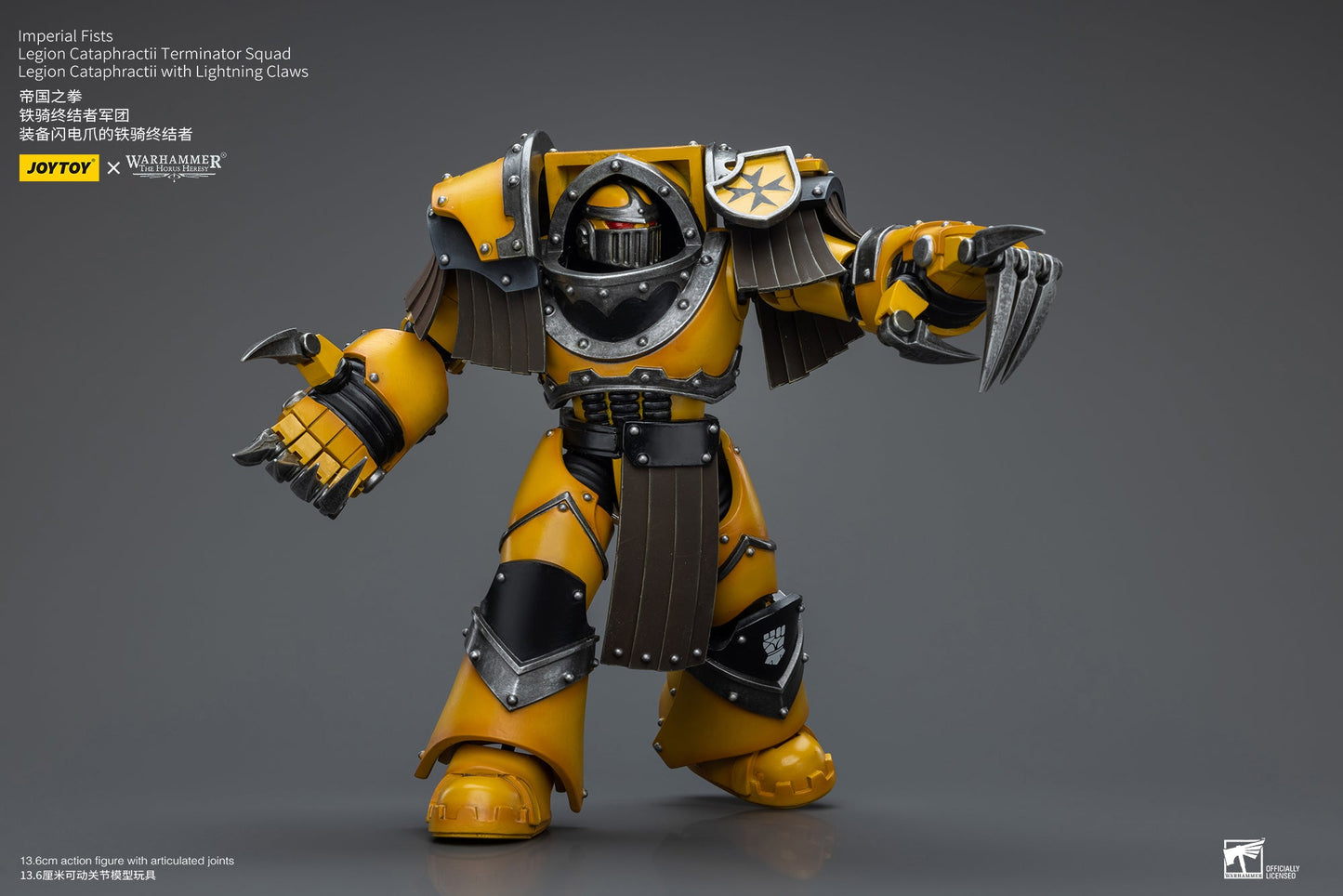 Imperial Fists Legion Cataphractii Terminator Squad Legion Cataphractii with Lightning Claws - Warhammer 40K Action Figure By JOYTOY