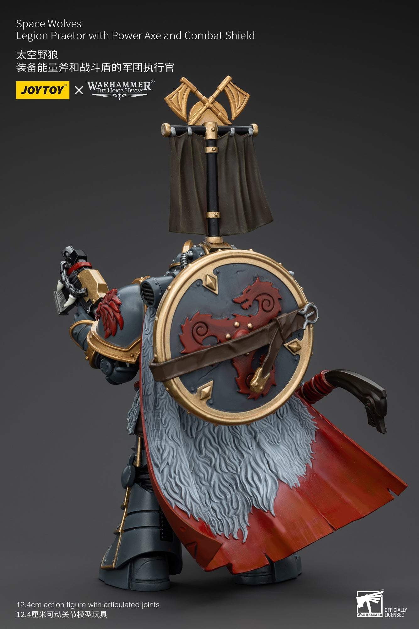 Space Wolves Legion Praetor with Power Ax and Combat Shield Warhammer "The Horus Heresy" Action Figure By JOYTOY