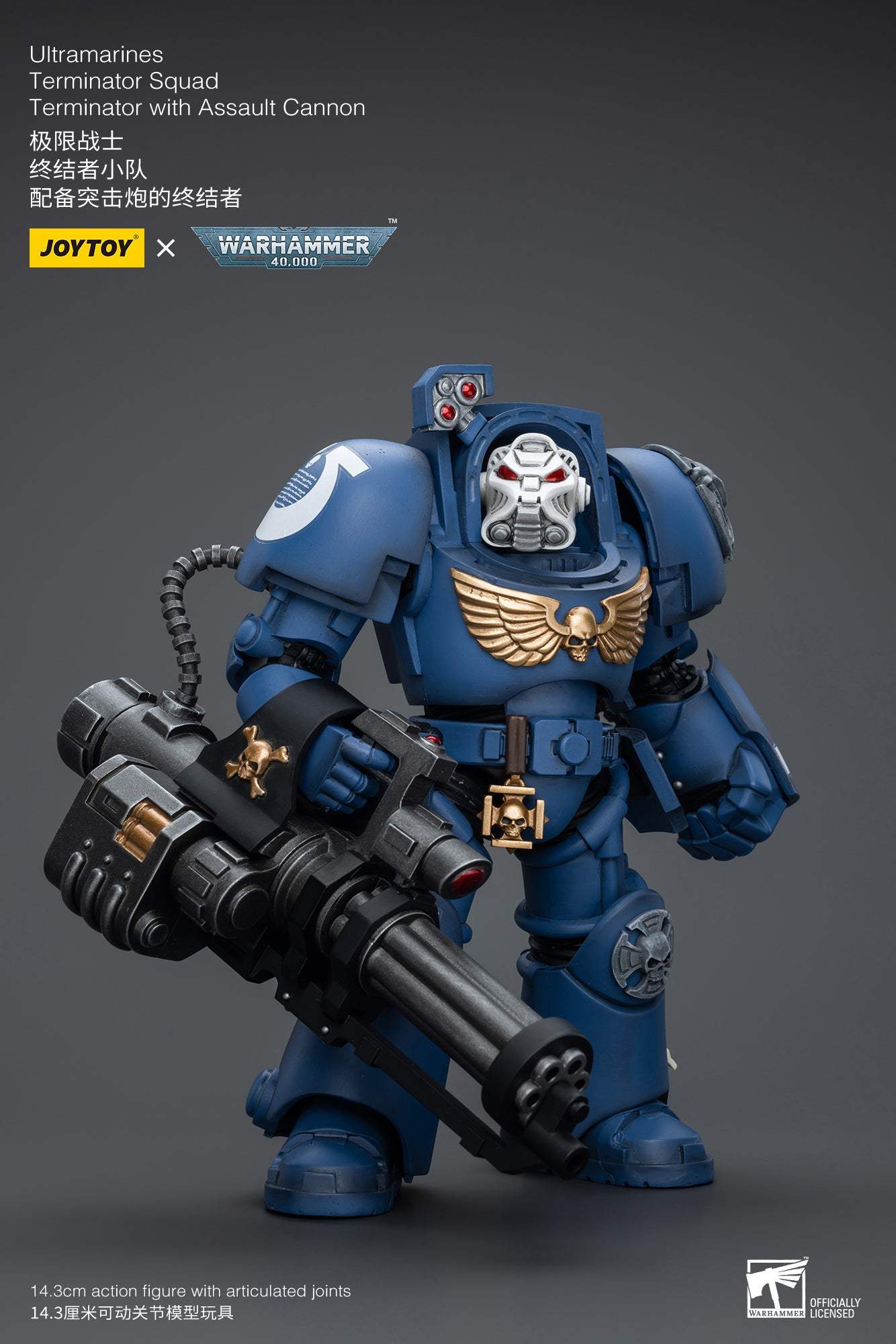 Ultramarines Terminator Squad Terminator with Assault Cannon- Warhammer 40K Action Figure By JOYTOY