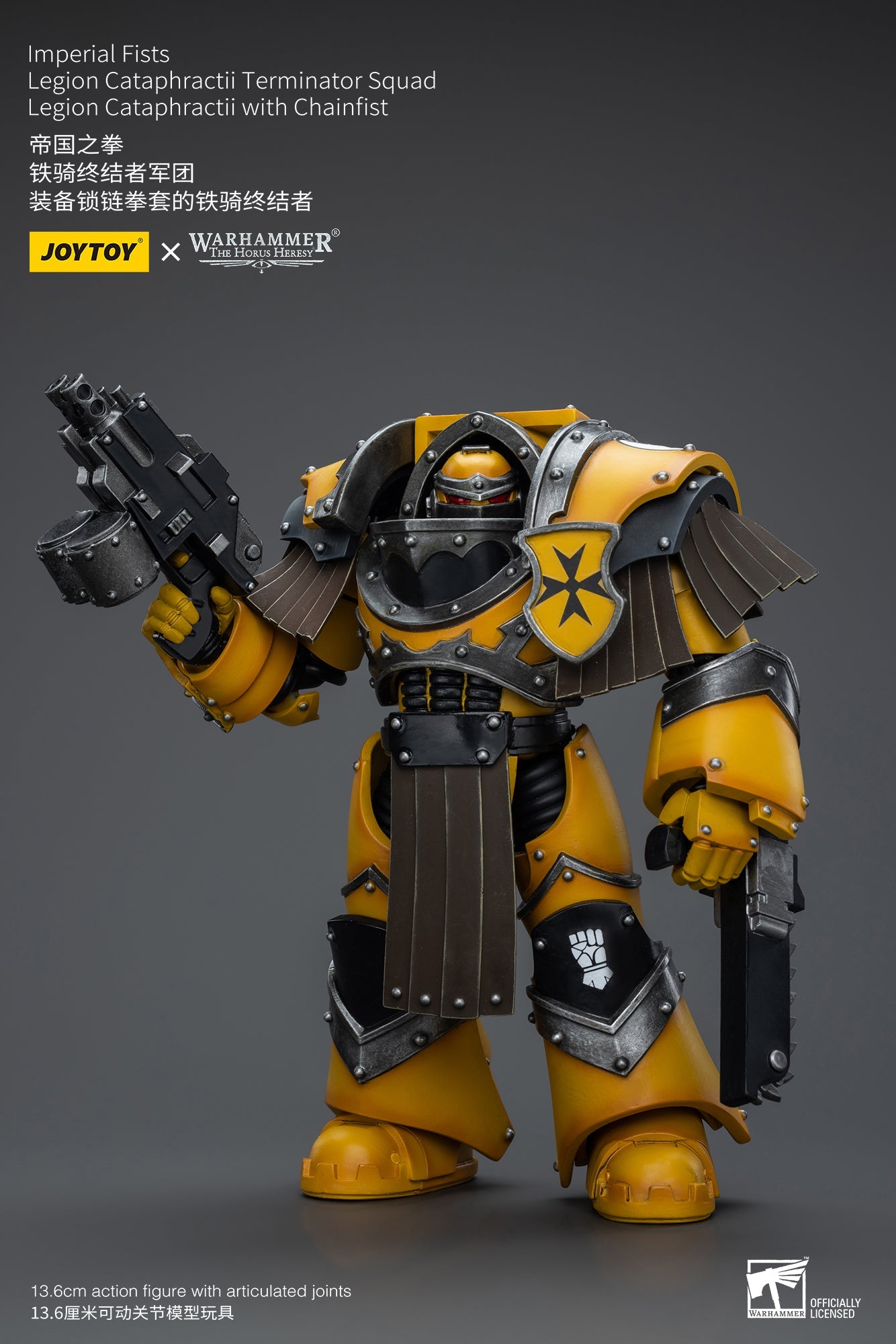Imperial Fists Legion Cataphractii Terminator Squad Legion Cataphractii with Chainfist - Warhammer 40K Action Figure By JOYTOY
