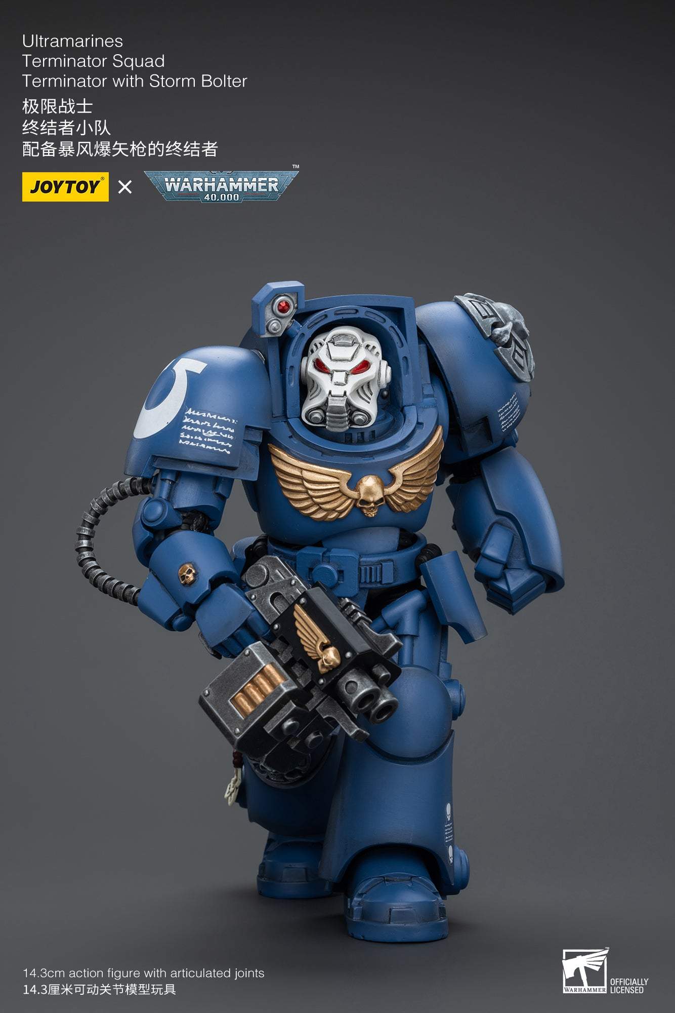 Ultramarines Terminator Squad Terminator with Storm Bolter- Warhammer 40K Action Figure By JOYTOY