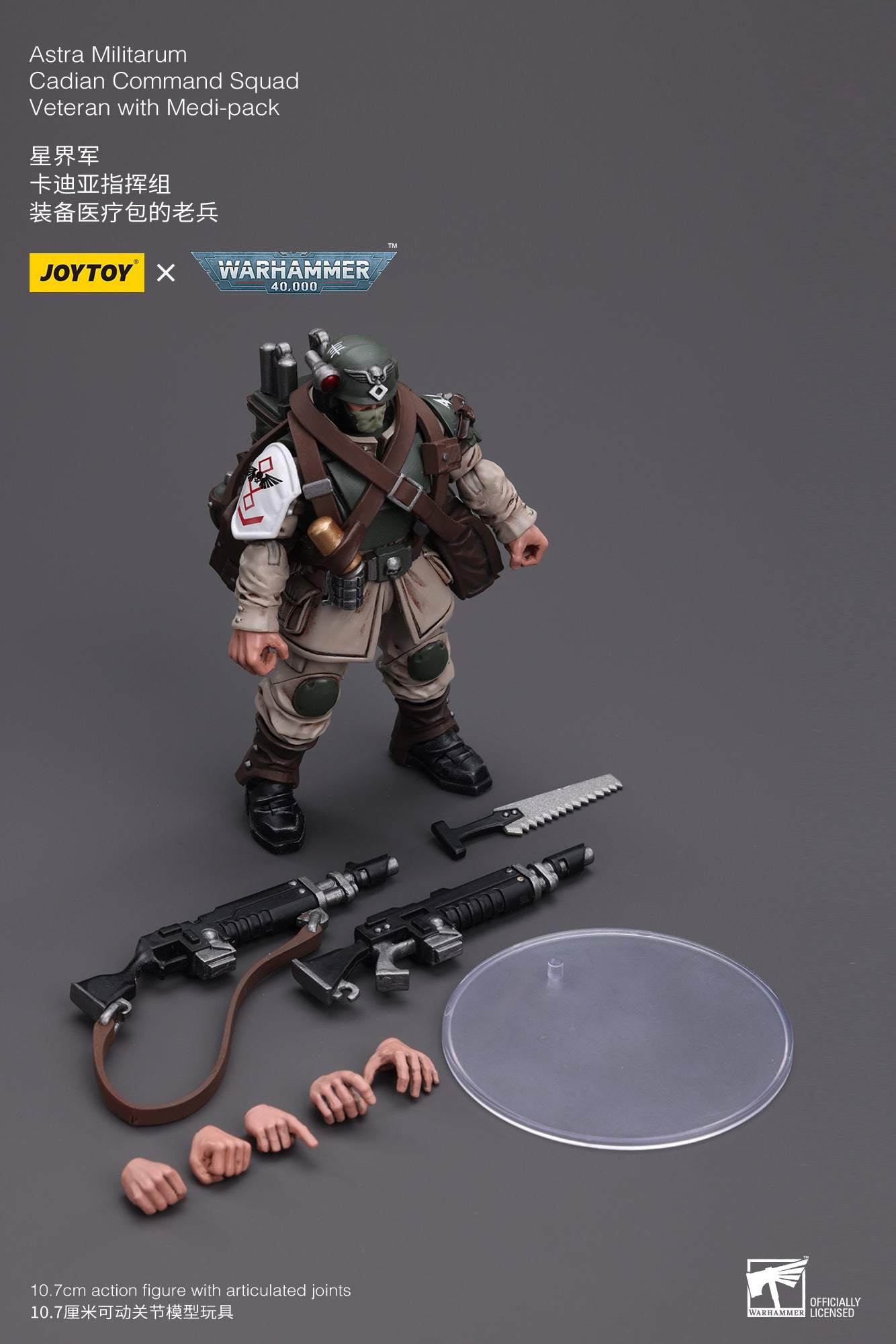 Astra Militarum Cadian Command Squad Veteran with Medi-pack