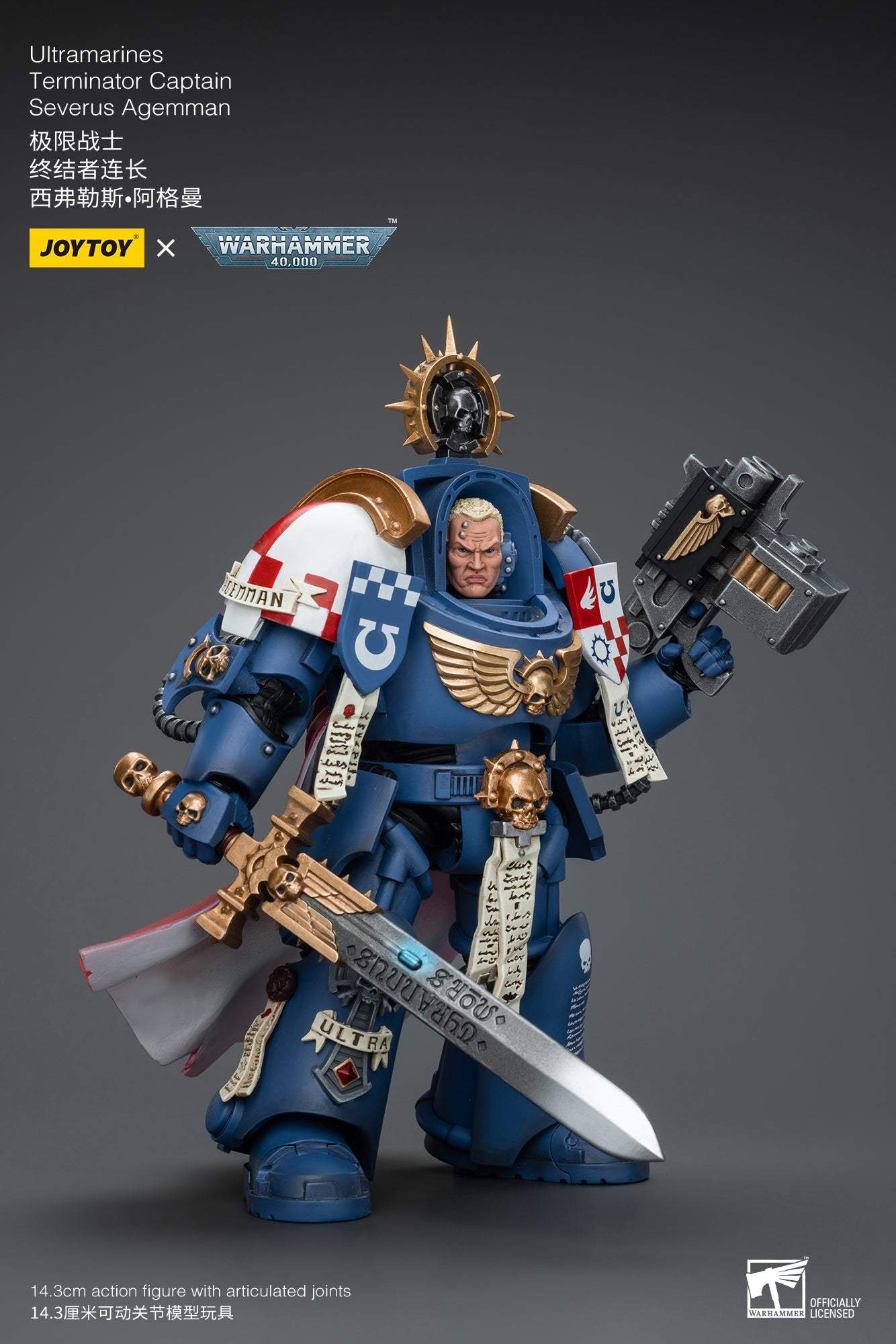 Ultramarines Terminator Captain Severus Agemman- Warhammer 40K Action Figure By JOYTOY