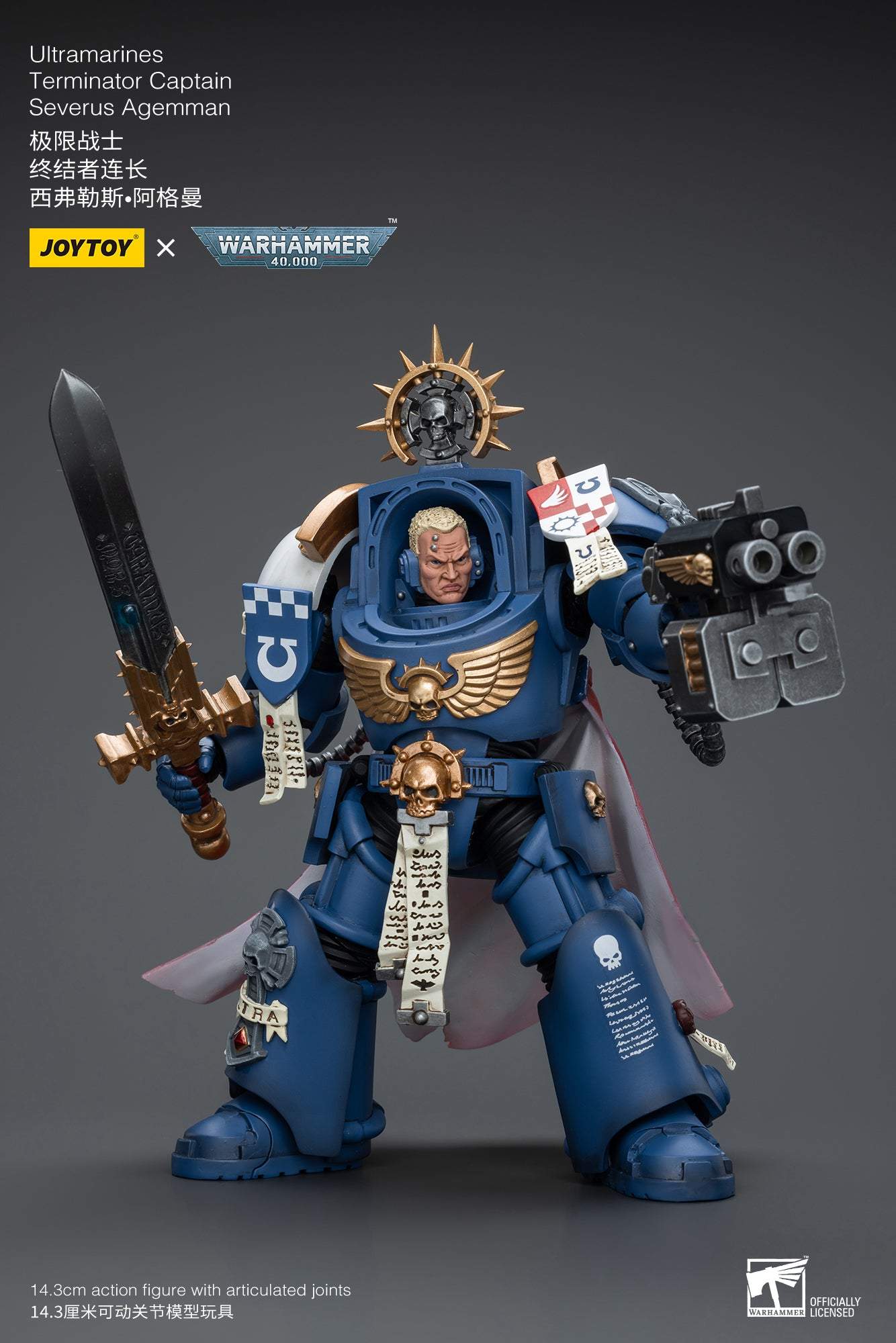 Ultramarines Terminator Captain Severus Agemman- Warhammer 40K Action Figure By JOYTOY