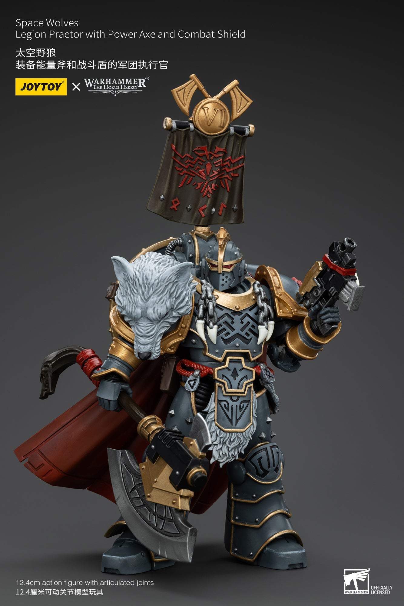 Space Wolves Legion Praetor with Power Ax and Combat Shield Warhammer "The Horus Heresy" Action Figure By JOYTOY