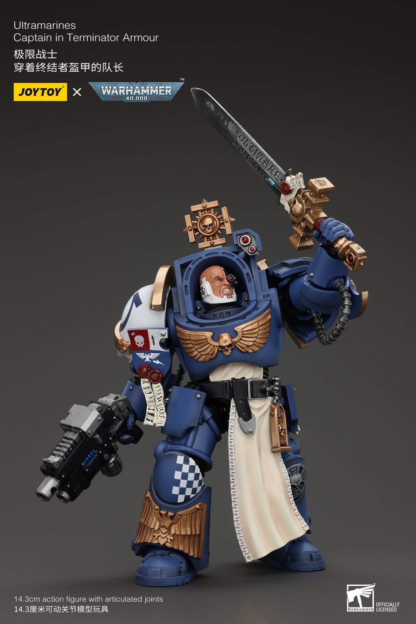 Ultramarines Captain In Terminator Armor - Warhammer 40K Action Figure By JOYTOY
