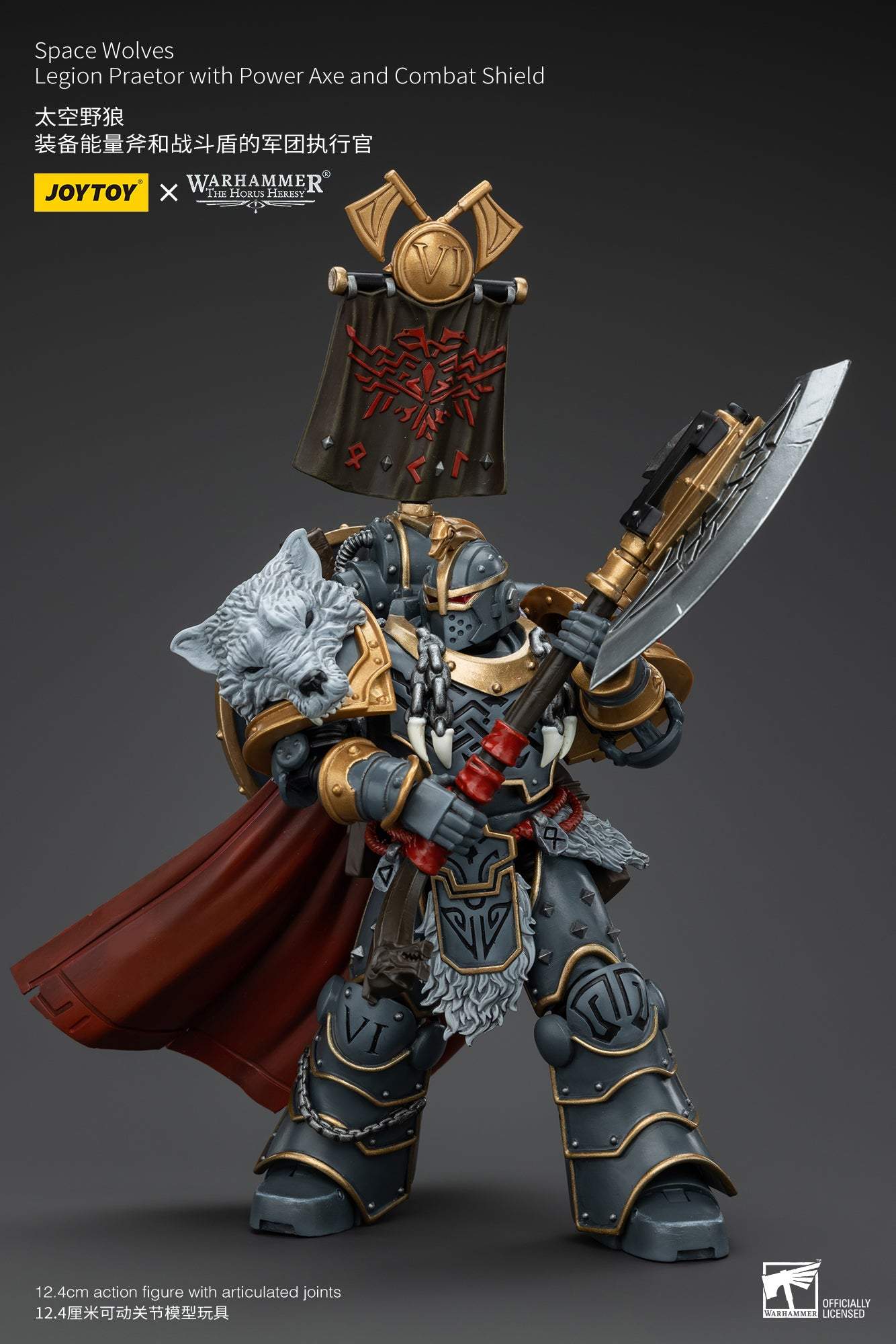 Space Wolves Legion Praetor with Power Ax and Combat Shield Warhammer "The Horus Heresy" Action Figure By JOYTOY