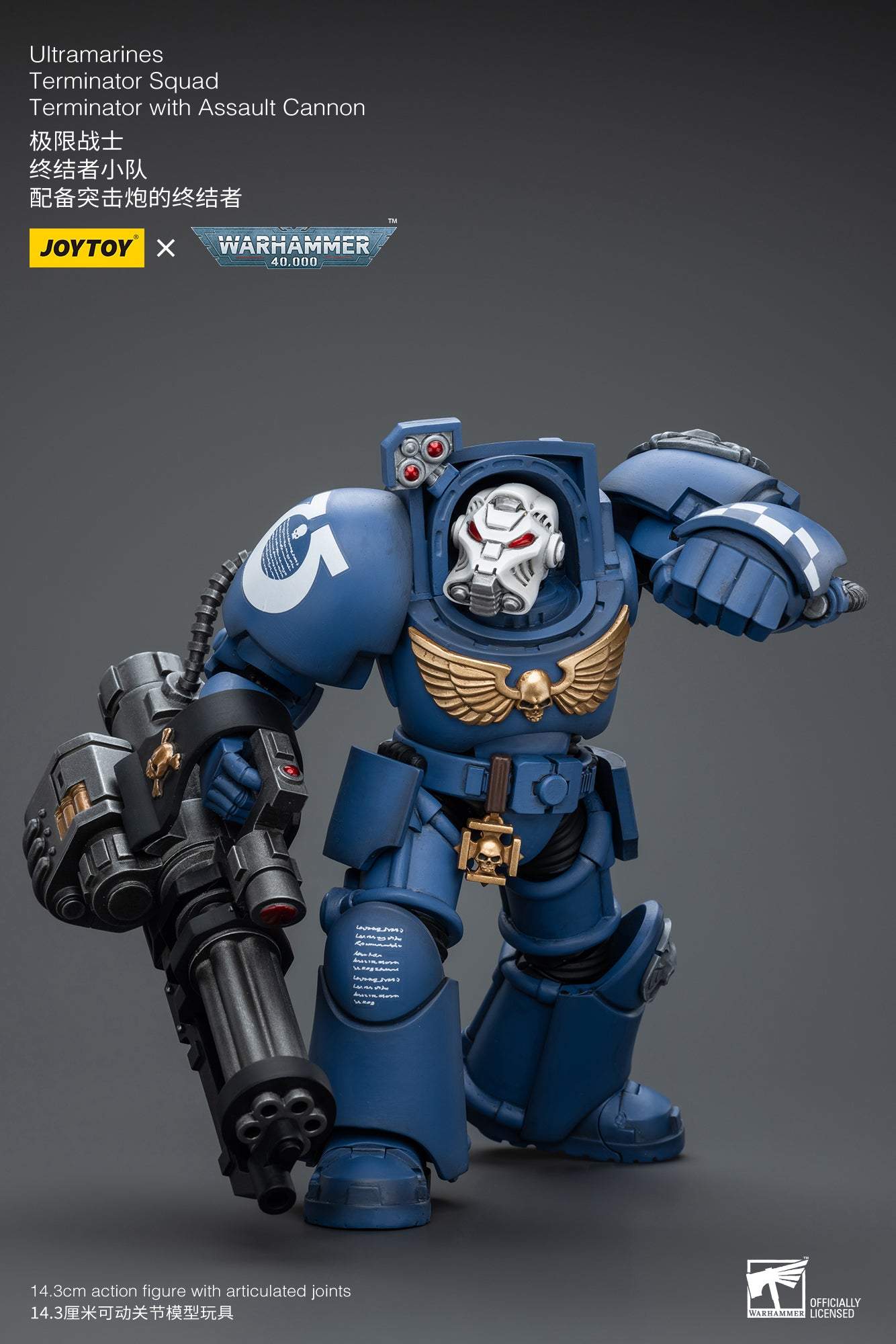 Ultramarines Terminator Squad Terminator with Assault Cannon- Warhammer 40K Action Figure By JOYTOY