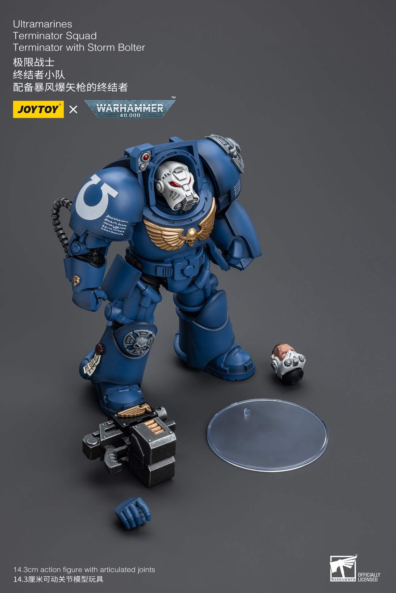 Ultramarines Terminator Squad Terminator with Storm Bolter- Warhammer 40K Action Figure By JOYTOY