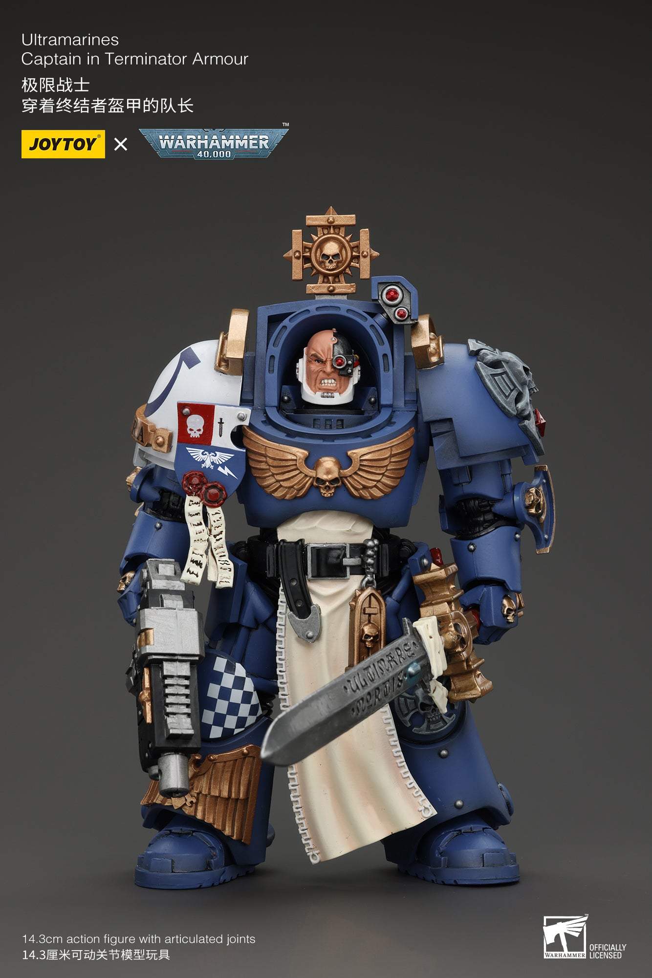 Ultramarines Captain In Terminator Armor - Warhammer 40K Action Figure By JOYTOY