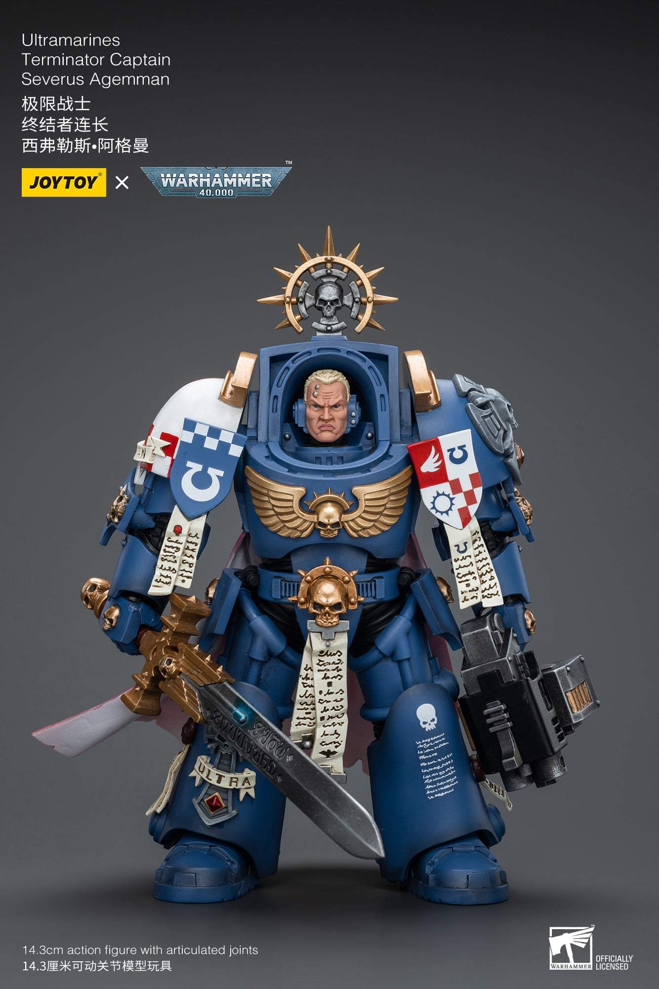 Ultramarines Terminator Captain Severus Agemman- Warhammer 40K Action Figure By JOYTOY