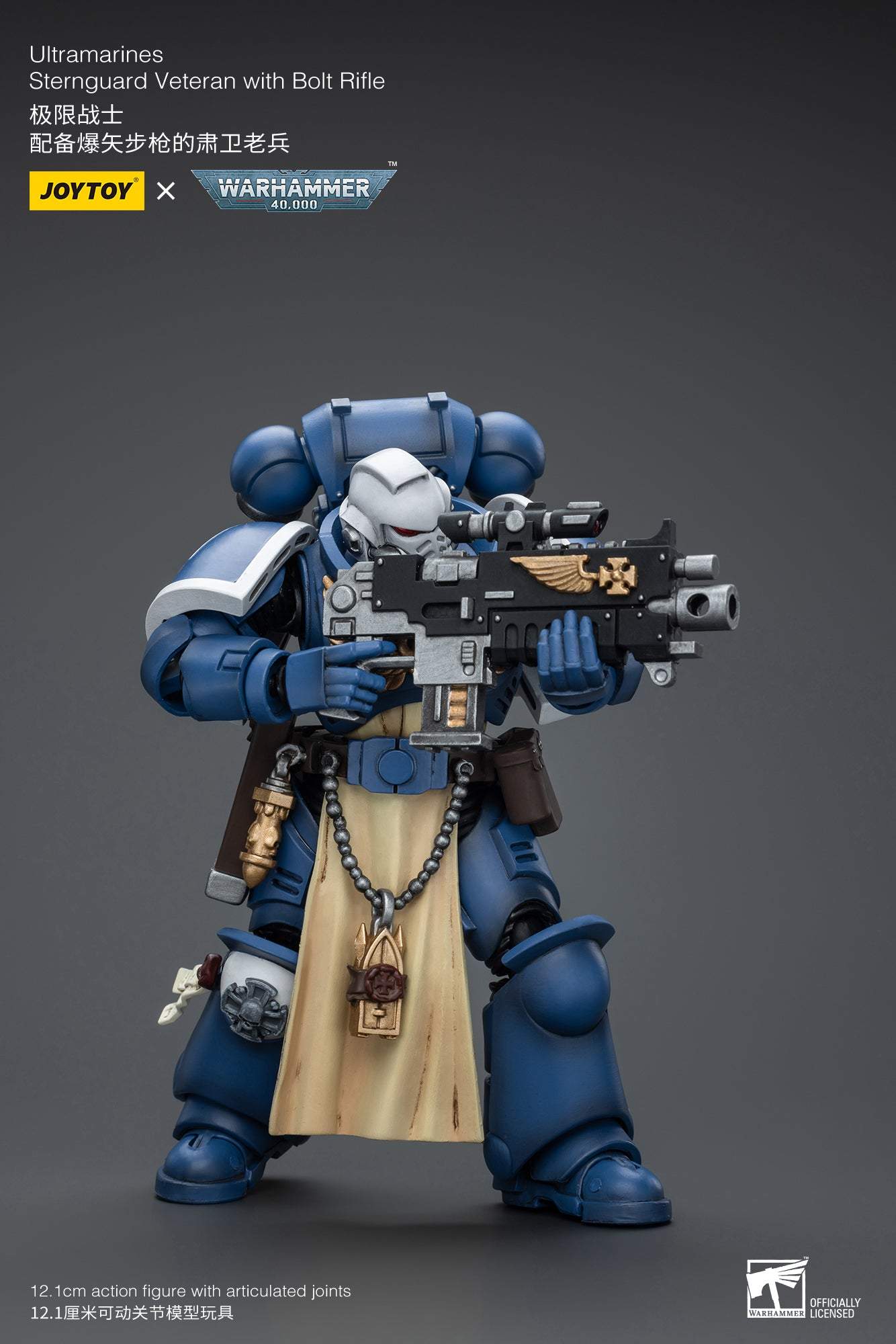 Ultramarines Sternguard Veteran with Bolt Rifle - Warhammer 40K Action Figure By JOYTOY