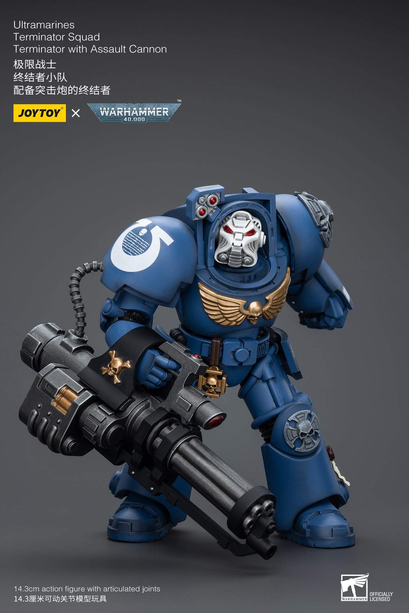 Ultramarines Terminator Squad Terminator with Assault Cannon- Warhammer 40K Action Figure By JOYTOY