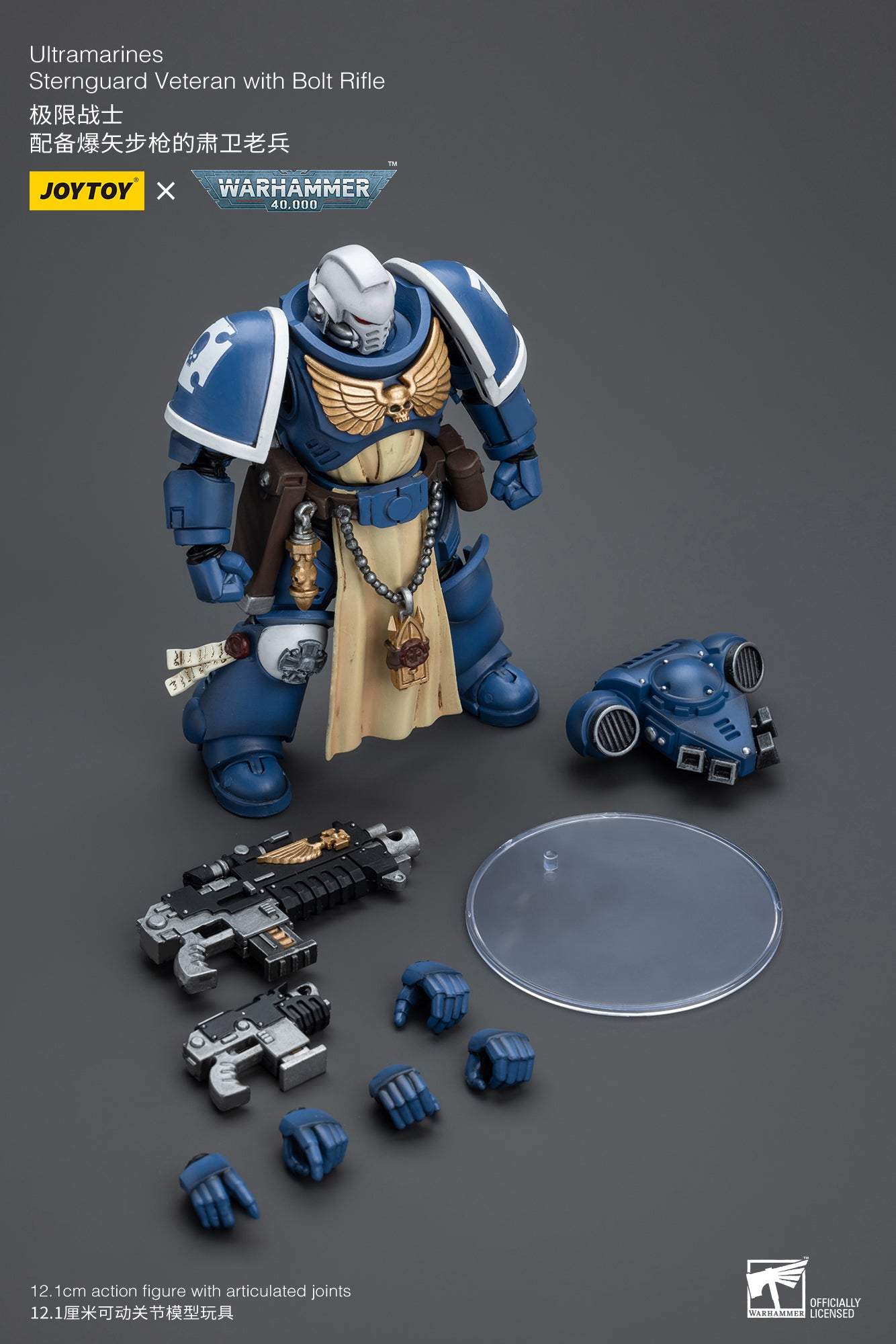 Ultramarines Sternguard Veteran with Bolt Rifle - Warhammer 40K Action Figure By JOYTOY