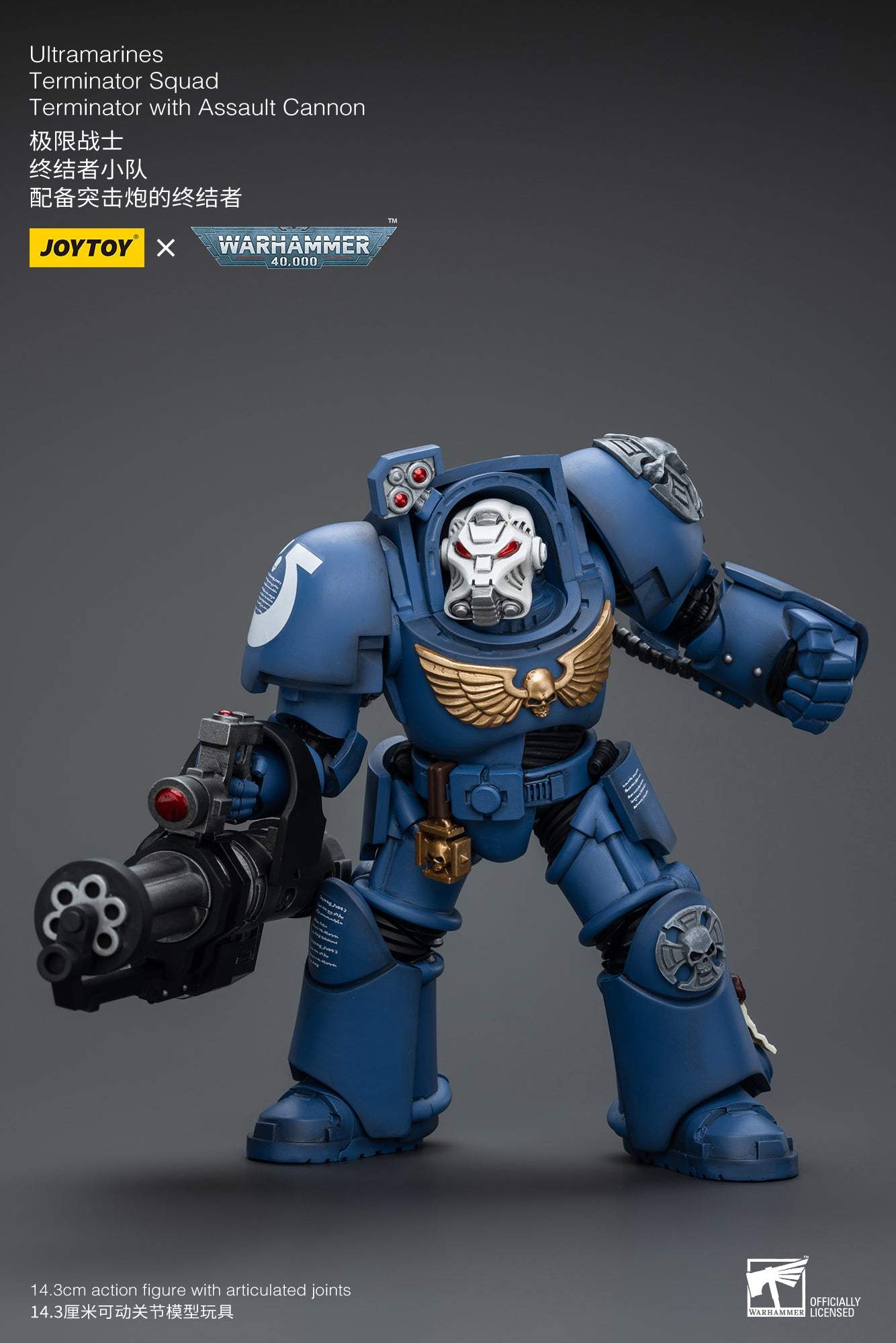 Ultramarines Terminator Squad Terminator with Assault Cannon- Warhammer 40K Action Figure By JOYTOY