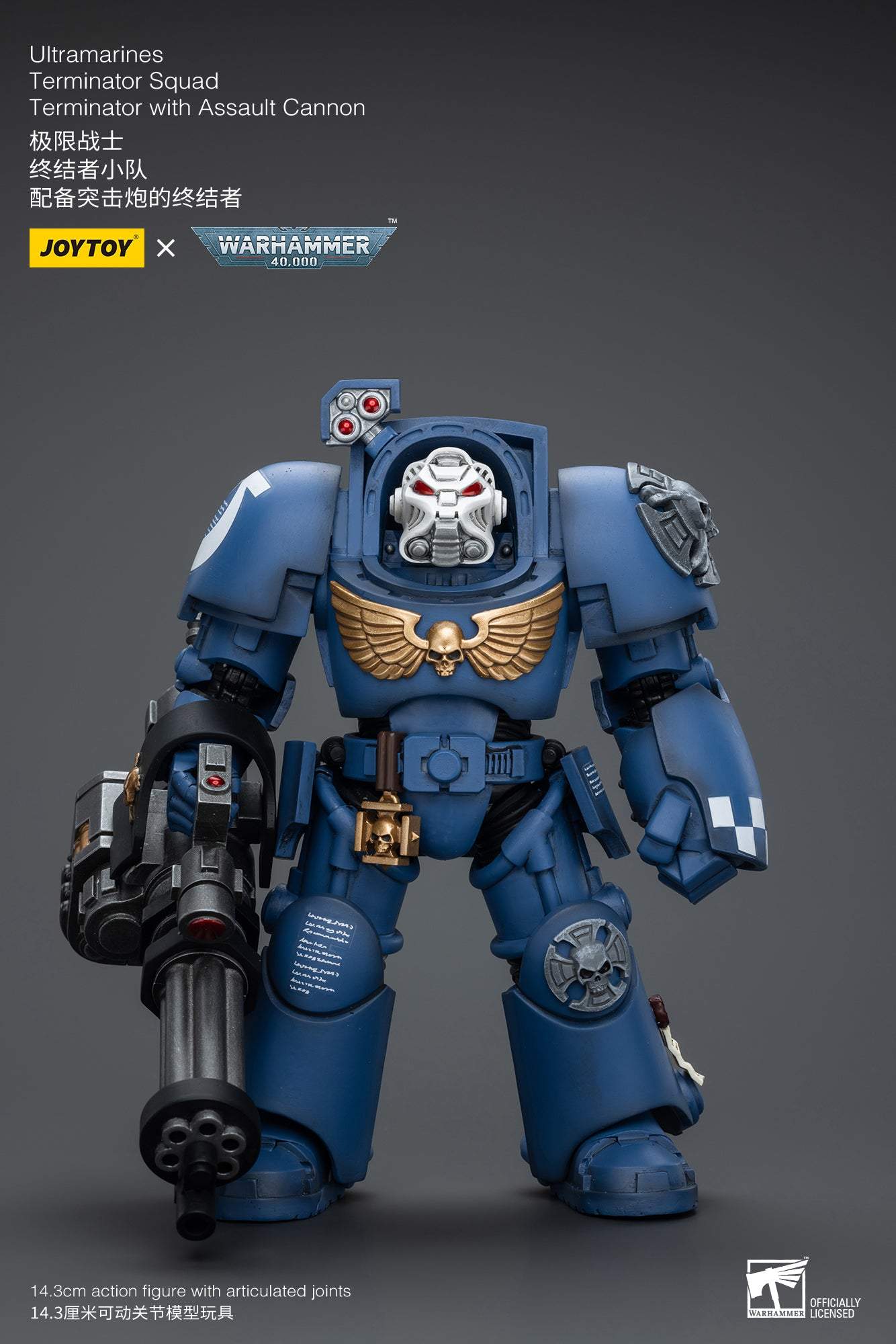 Ultramarines Terminator Squad Terminator with Assault Cannon- Warhammer 40K Action Figure By JOYTOY