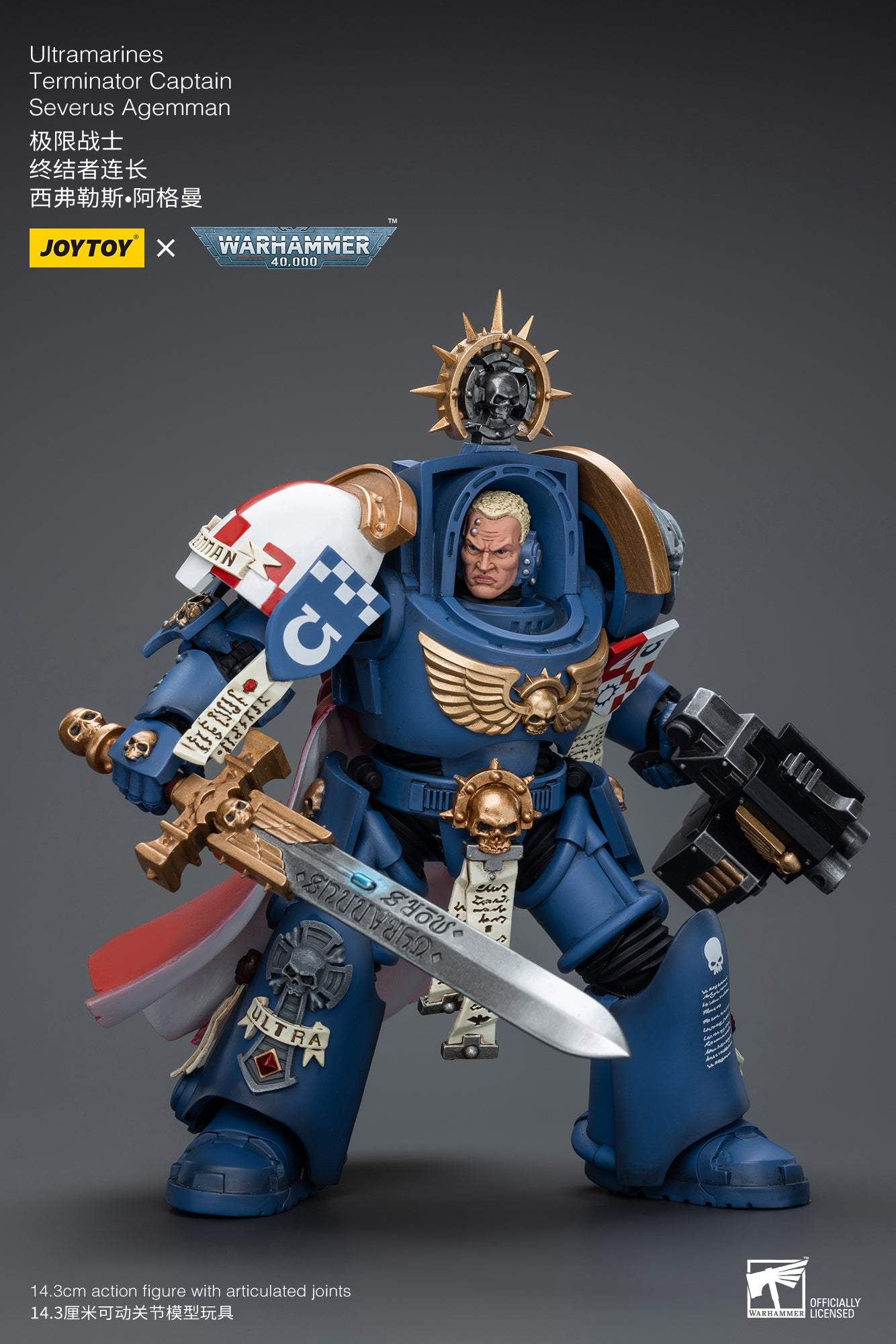 Ultramarines Terminator Captain Severus Agemman- Warhammer 40K Action Figure By JOYTOY