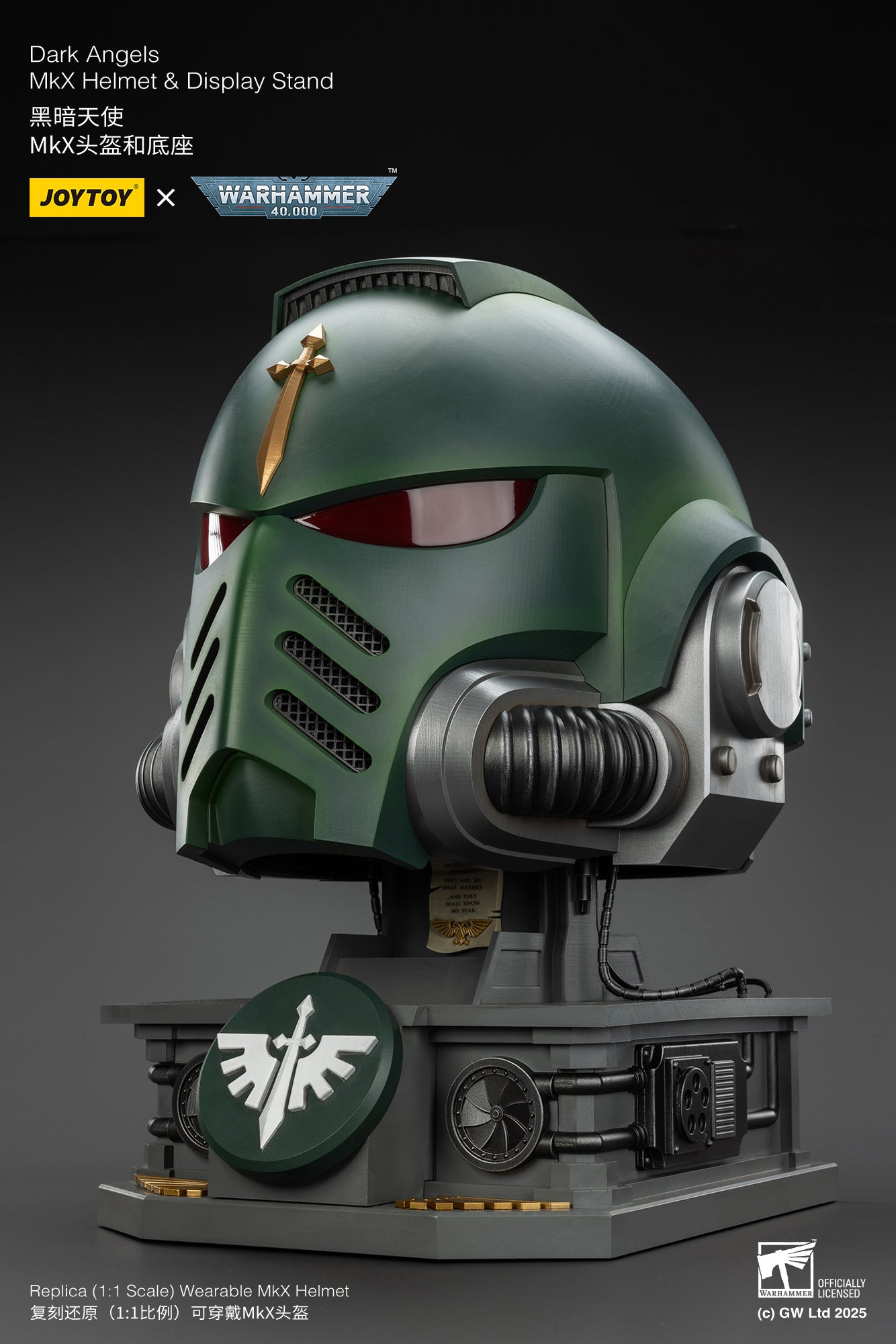 1:1 Dark Angels MkX Helmet-"Warhammer 40,000" 1/1 Action Figure By JOYTOY