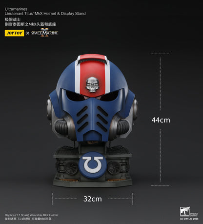 1:1 Ultramarines Lieutenant Titus' MKX Helmet - 1/1 Space Marine II Helmet By JOYTOY
