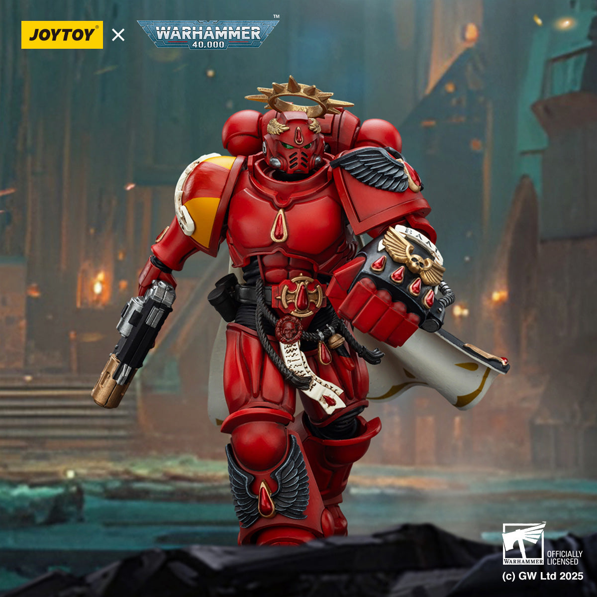 Blood Angels Captain with Inferno Pistol & Power Fist- 1/18 warhammer 40k Action Figure By JOYTOY