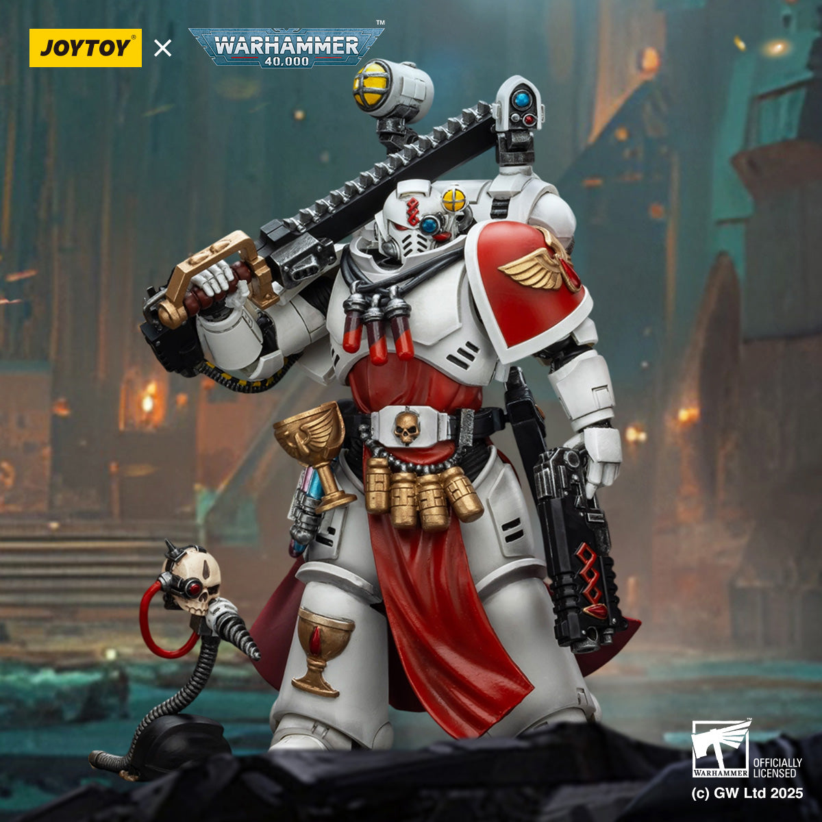 Blood Angels Sanguinary Priest with Heavy bolt pistol, chainsword and narthecium - 1/18 warhammer 40k Action Figure By JOYTOY