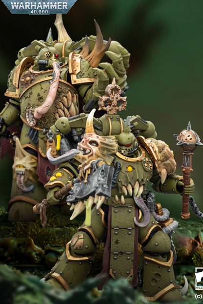 Death Guard Plague Marine Champion / Death Guard Plague Marine - "Warhammer 40k" 1/18 Action Figure By JOYTOY