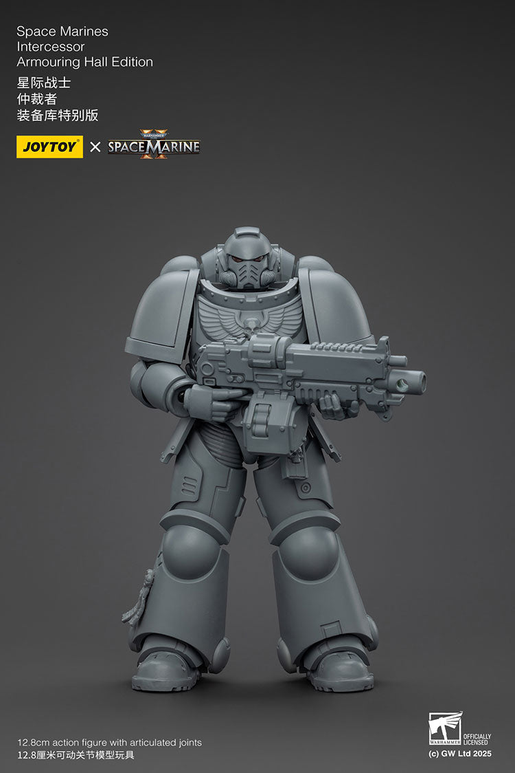 (RE RUN) Space Marines Intercessor Armoring Hall Edition- Warhammer SPACE MARINE II  1/18 Action Figure By JOYTOY (Army Builder w/f Discount)
