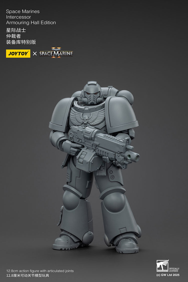(RE RUN) Space Marines Intercessor Armoring Hall Edition- Warhammer SPACE MARINE II  1/18 Action Figure By JOYTOY (Army Builder w/f Discount)