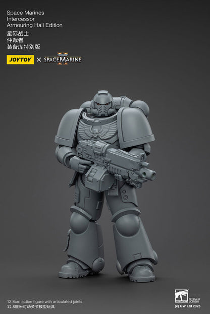 (RE RUN) Space Marines Intercessor Armoring Hall Edition- Warhammer SPACE MARINE II  1/18 Action Figure By JOYTOY (Army Builder w/f Discount)