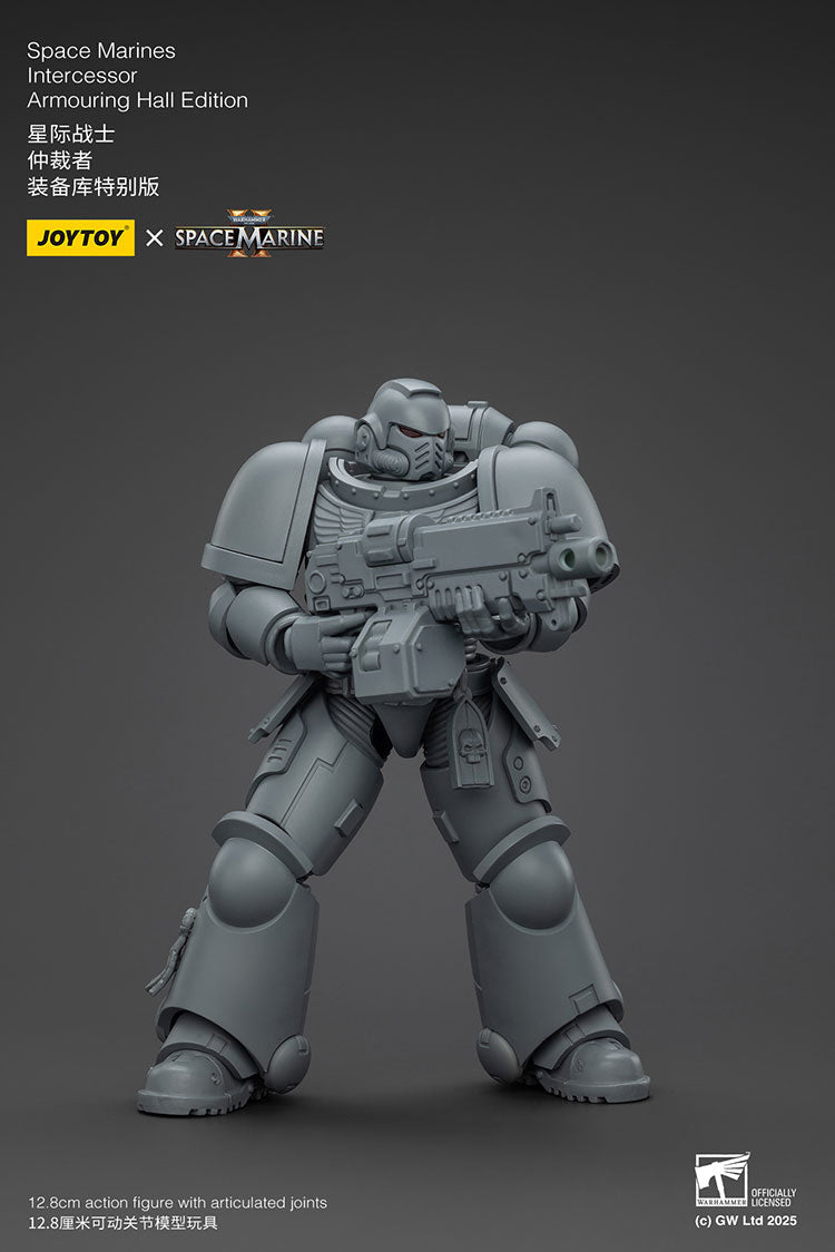 (RE RUN) Space Marines Intercessor Armoring Hall Edition- Warhammer SPACE MARINE II  1/18 Action Figure By JOYTOY (Army Builder w/f Discount)