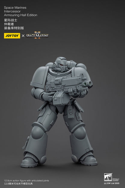 (RE RUN) Space Marines Intercessor Armoring Hall Edition- Warhammer SPACE MARINE II  1/18 Action Figure By JOYTOY (Army Builder w/f Discount)