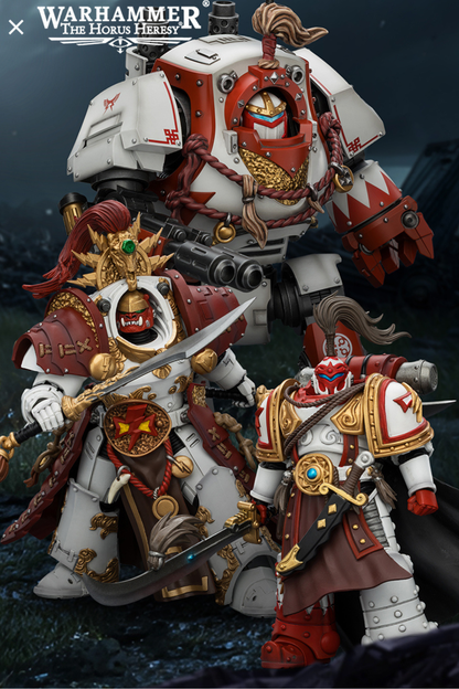 White Scars Qin Xa & Hibou Khan &Contemptor Dreadnought-Warhammer 40k 1/18 Action Figure By JOYTOY