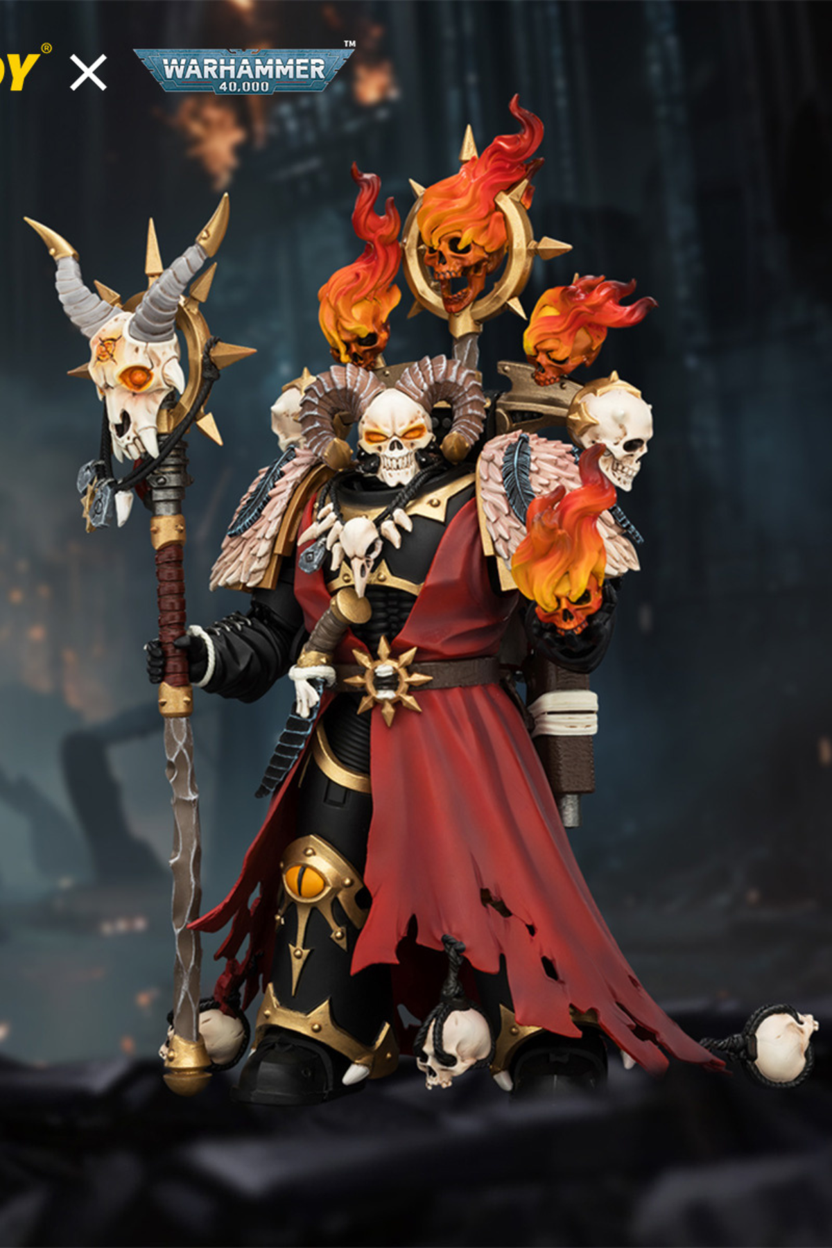 Black Legion Master of Possession with Staff of Possession and Bolt Pistol - Warhammer 40K 1/18 Action Figure By JOYTOY