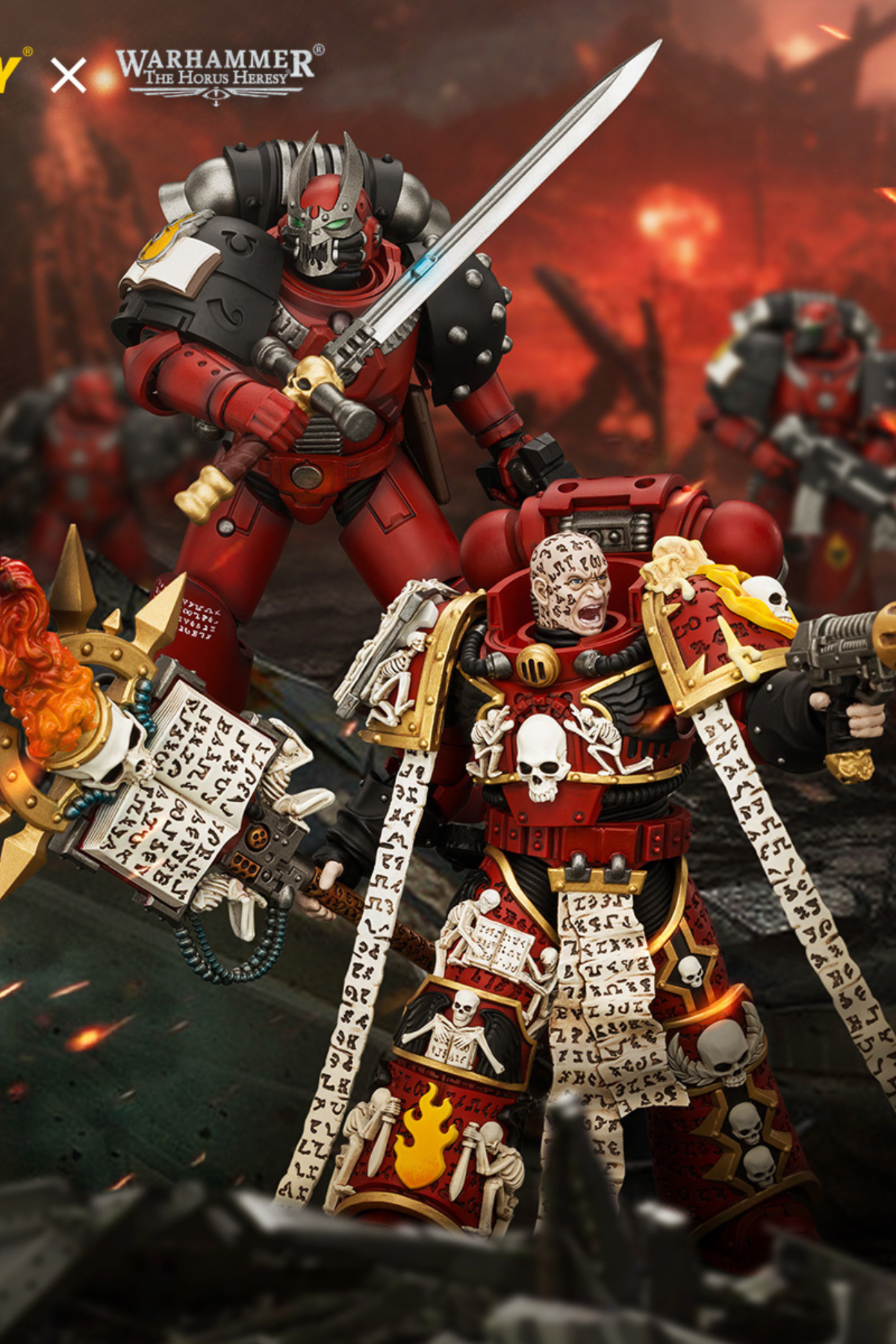 Word Bearers Erebus, the Dark Apostle & MkVI Tactical Sergeant - Warhammer "The Horus Heresy" 1/18 Action Figure By JOYTOY