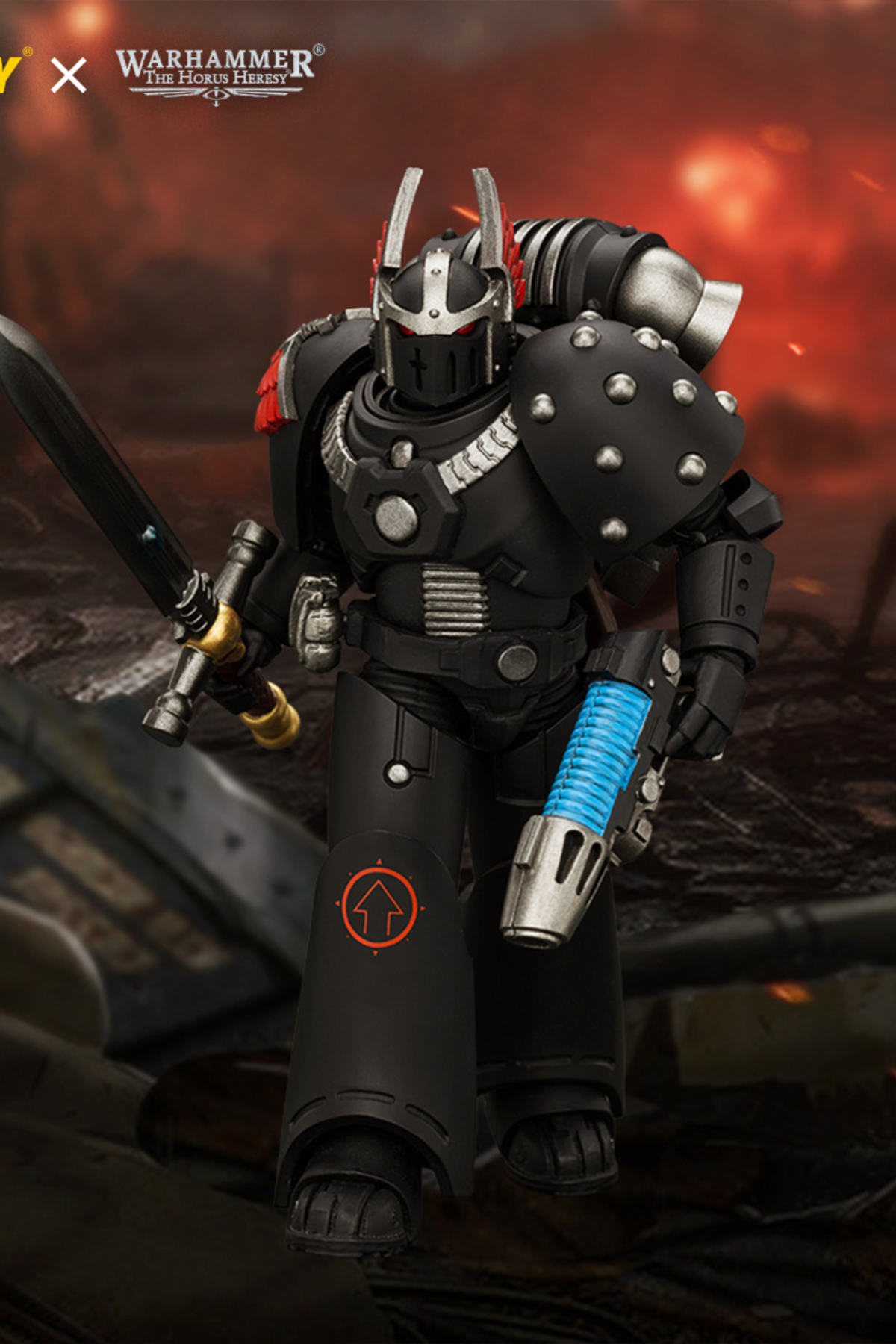 Dark Angels MKVI Tactical Sergeant with Power Sword and Plasma Pistol - Warhammer "The Horus Heresy" 1/18 Action Figure By JOYTOY