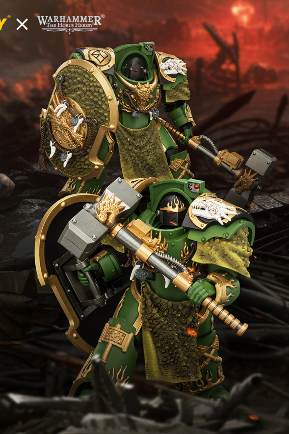 Salamanders Firedrake Terminator 1 & Terminator 2 - "The Horus Heresy" Warhammer 40k 1/18 Action Figure By JOYTOY