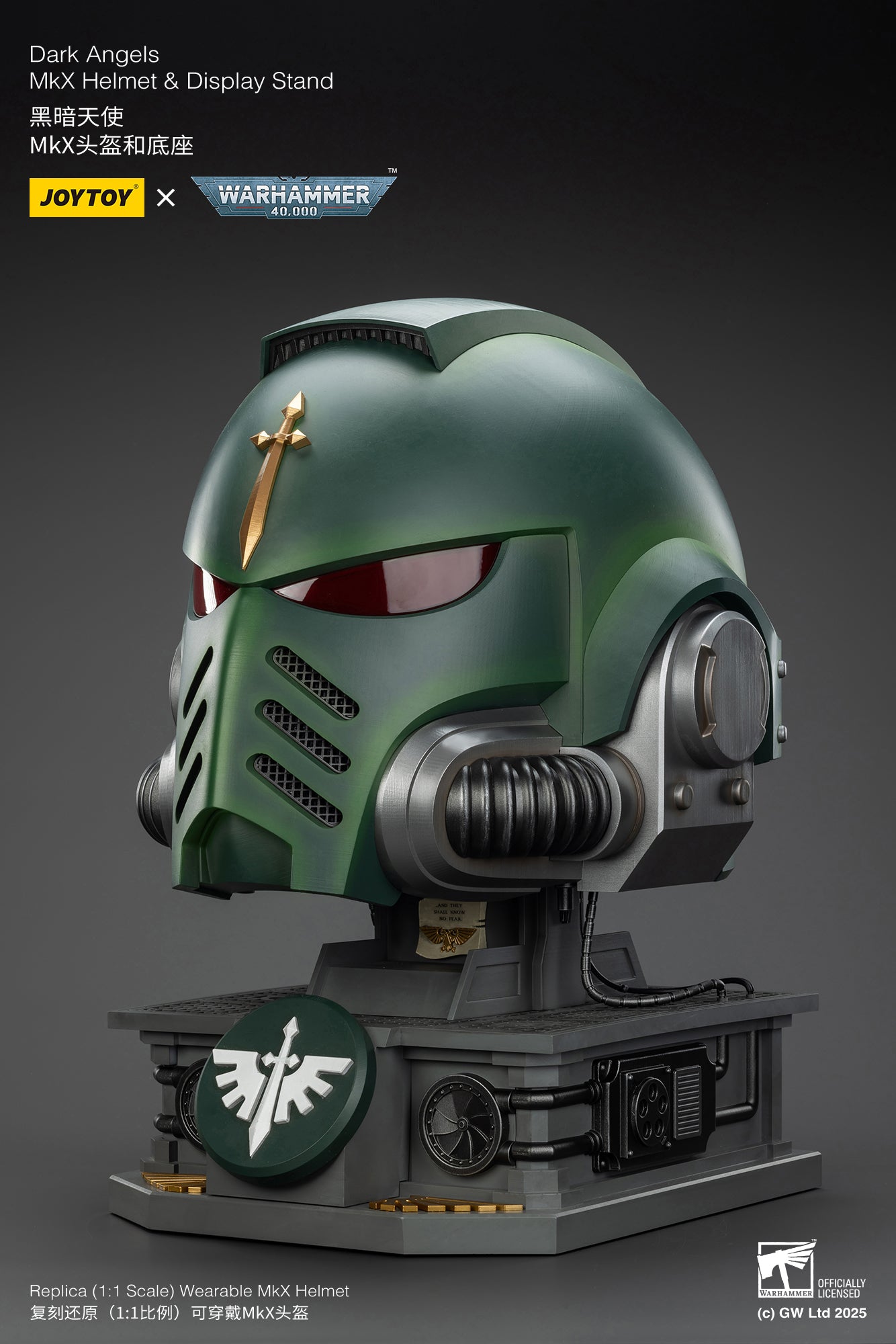 1:1 Dark Angels MkX Helmet-"Warhammer 40,000" 1/1 Action Figure By JOYTOY