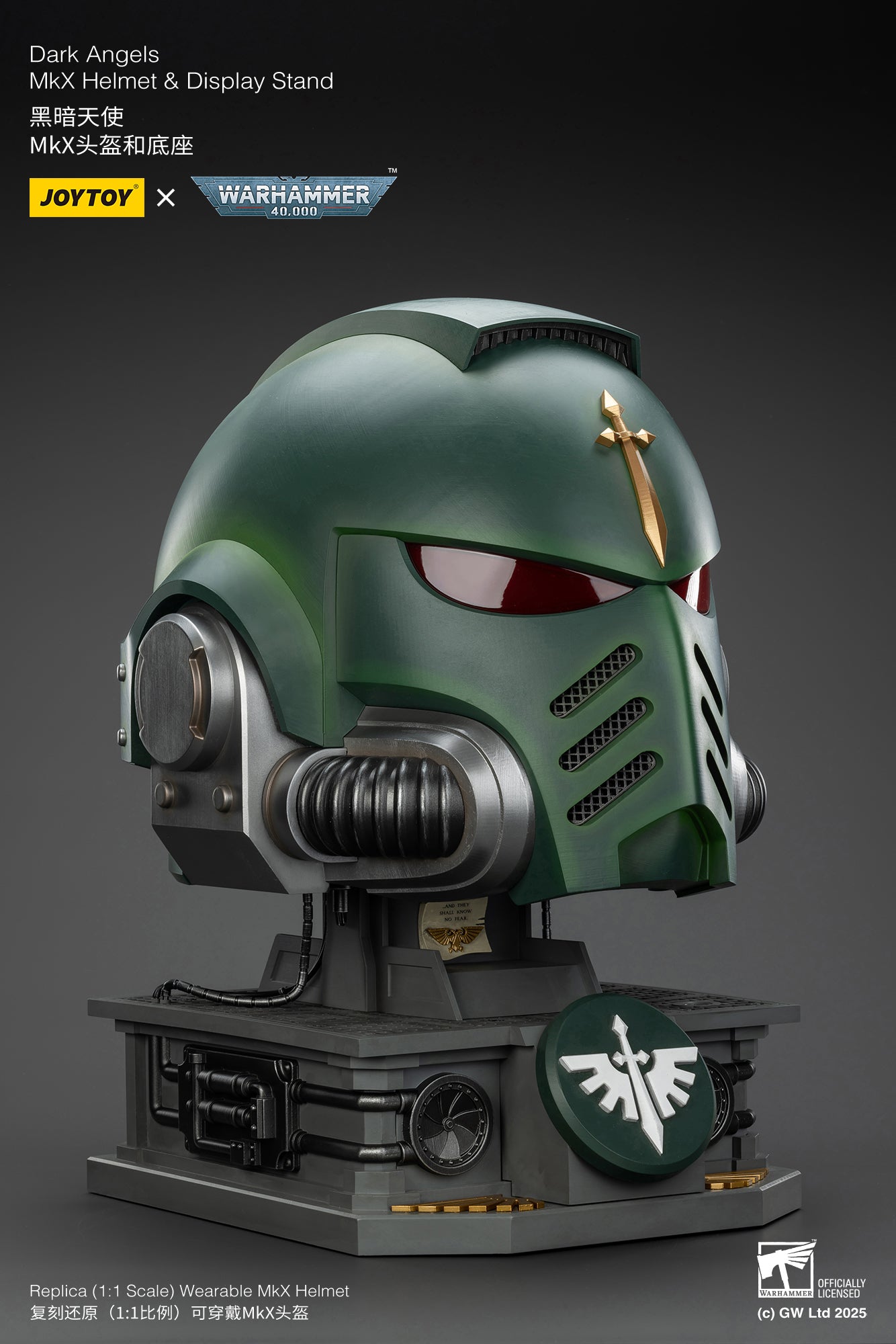 1:1 Dark Angels MkX Helmet-"Warhammer 40,000" 1/1 Action Figure By JOYTOY