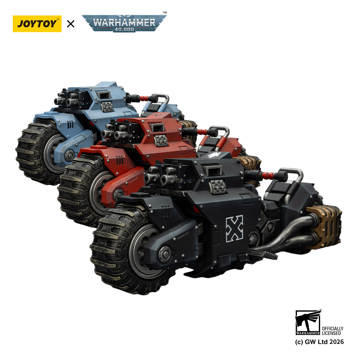 Raider-pattern Combat Bike with twin-linked bolt rifles-Warhammer 40k 1/18 Action Figure By JOYTOY