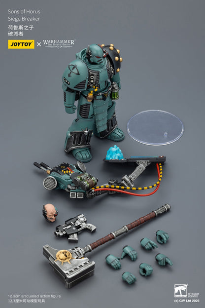 Sons of Horus Tybalt Marr Captain of the 18th Company & Sons of Horus Siege Breaker- Warhammer "The Horus Heresy" Action Figure By JOYTOY