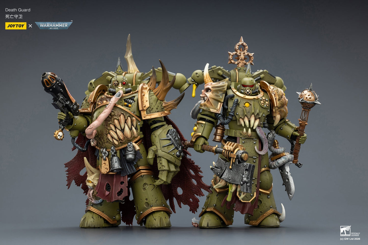 Death Guard Plague Marine Champion / Death Guard Plague Marine - "Warhammer 40k" 1/18 Action Figure By JOYTOY