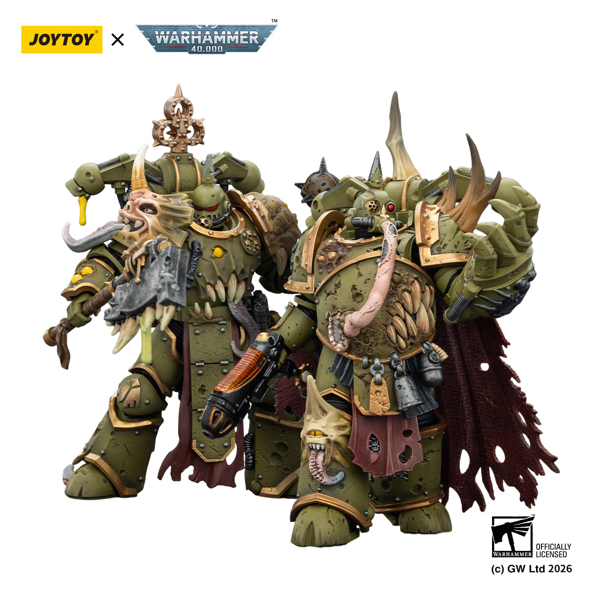 Death Guard Plague Marine Champion / Death Guard Plague Marine - "Warhammer 40k" 1/18 Action Figure By JOYTOY