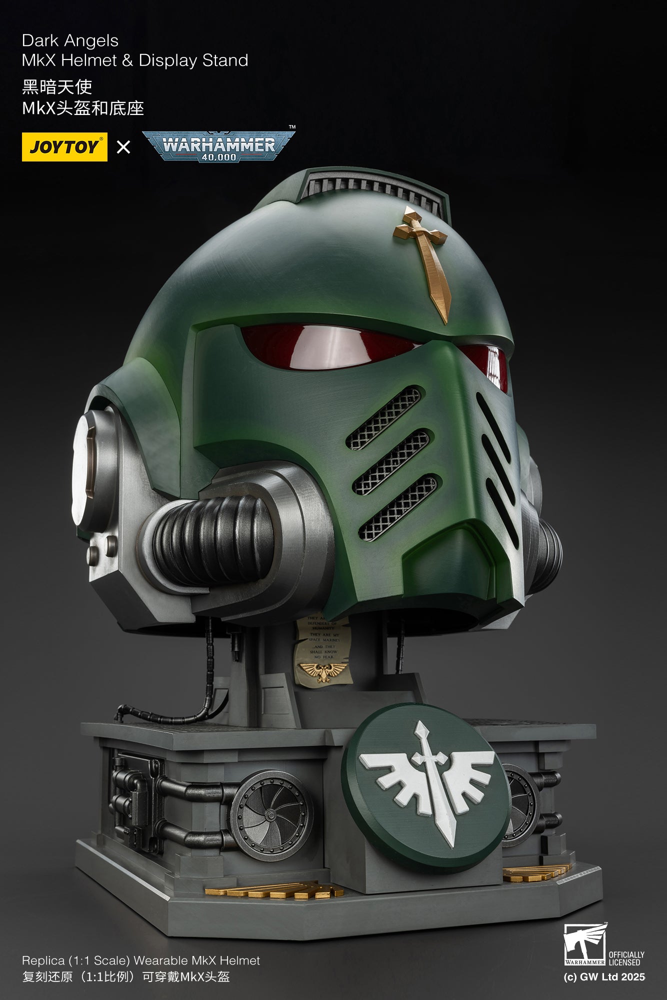 1:1 Dark Angels MkX Helmet-"Warhammer 40,000" 1/1 Action Figure By JOYTOY