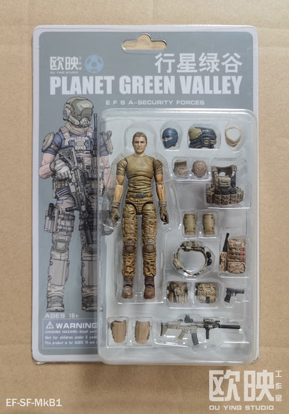 EFSA - Security Forces Blue Wing Group Male Military Figures - 1/18 Action Figure By Planet Green Valley
