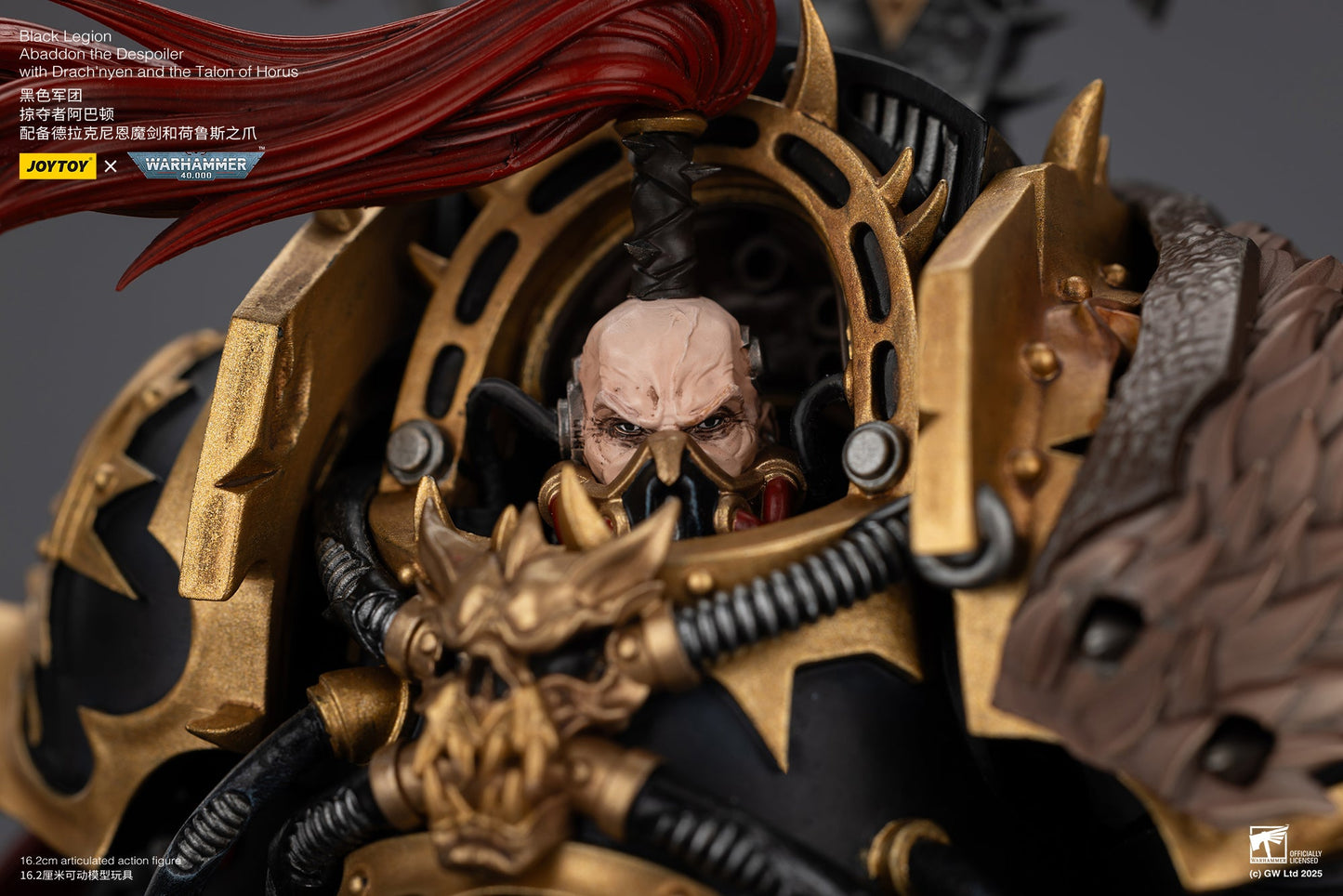 Black Legion abaddon the Despoiler with Drach'nyen and the Talon of Horus - "Warhammer 40K" 1/18 Action Figure By JOYTOY